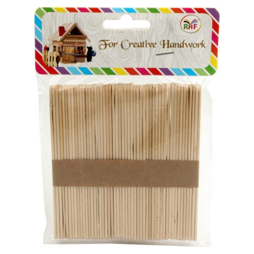 Bild von Breite Holzstäbchen 11,5 × 0,9 cm, 2 mm dick, Beutel mit 50 Stück – Modell MB-1001