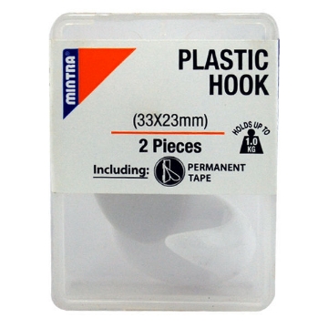 显示明细 塑料钩 2个 33*23毫米 白色 可承重1公斤 - Mintra 图片 塑料钩 2个 33*23毫米 白色 可承重1公斤 - Mintra