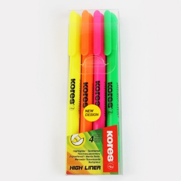 Show details for High Lighter Pens Set - Phosphorous Chisel Thin Tip 4 Colors Kores Model 36240 Picture of High Lighter Pens Set - Phosphorous Chisel Thin Tip 4 Colors Kores Model 36240