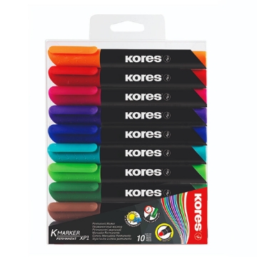 Show details for Set of 10 marker pens – chisel tip kores Model 20901 Picture of Set of 10 marker pens – chisel tip kores Model 20901