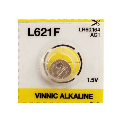 Picture of 2 Round Watch Batteries 1.5V LR60 2.15x6.8mm – Vinnic Alkaline L621F