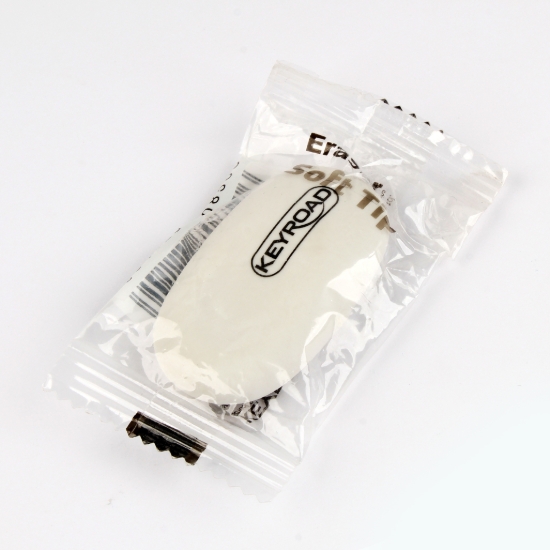 Picture of Soft Tip Eraser Solid Colors White and Black – Keyroad Model KR971788