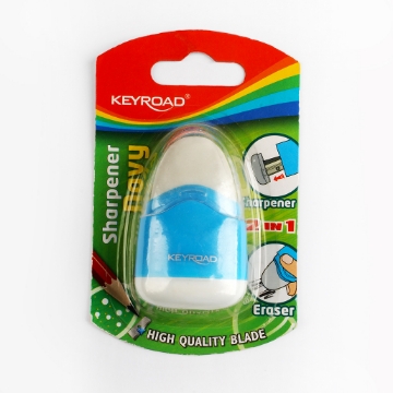 Agrandir l'image de Taille-crayon en plastique bleu marine, 1 trou avec lame en métal + gomme, carte 1 pièce – Keyroad Modèle KR971057 Image de Taille-crayon en plastique bleu marine, 1 trou avec lame en métal + gomme, carte 1 pièce – Keyroad Modèle KR971057