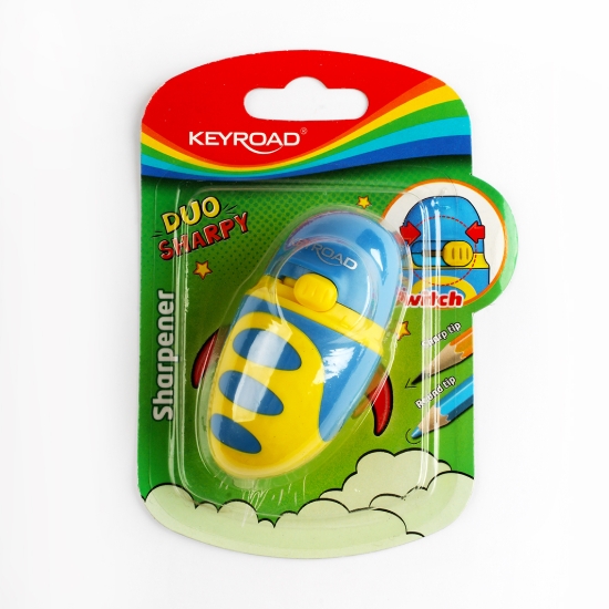 图片 塑料铅笔刀，带锁按钮的金属枪，1孔，Keyroad卡片型号KR971605