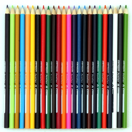 Picture of Wooden pencils, 24 color, with metal box + Sharpener, Keyroad KR972229 