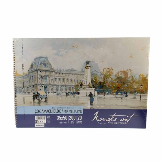 Picture of spiral Notebook Sketch Drawing 200 gm 35x50 cm 20 Sheets - Karatis Art 48600299