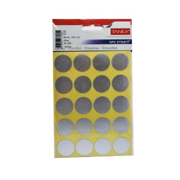 Zeige Details für Runde selbstklebende Bürosticker, silberfarben, 25mm, 10*20 - Tanex OFC-132 Bild von Runde selbstklebende Bürosticker, silberfarben, 25mm, 10*20 - Tanex OFC-132