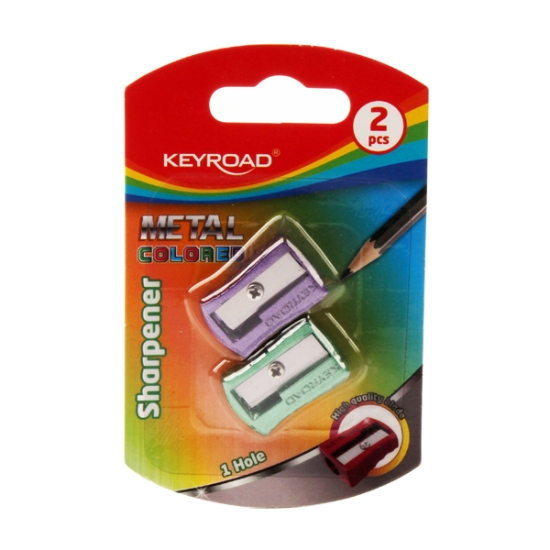 Imagen de 2 Sacapuntas de metal 2 colores pastel/ Tarjeta Keyroad Modelo KR971864