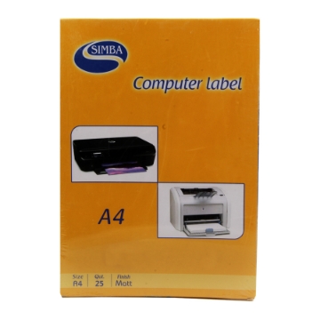 Show details for COMPUTER LABLE 25 Sheets A4   Fuchsia - Simba. Picture of COMPUTER LABLE 25 Sheets A4   Fuchsia - Simba.