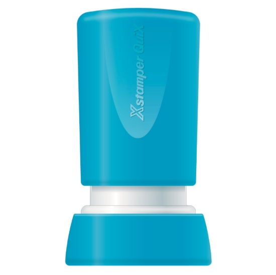 Image de Tampon automatique circulaire cyrillique, bleu 14 mm – X tampon Q32