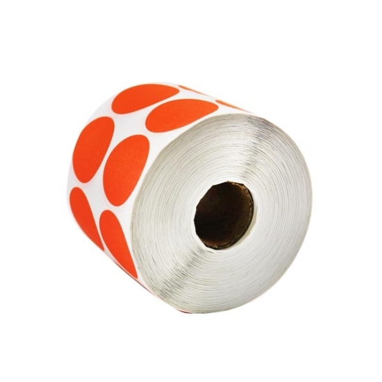 Image de Roulette d'autocollants décoratifs ronde 30 mm couleur orange - Tanex 2000