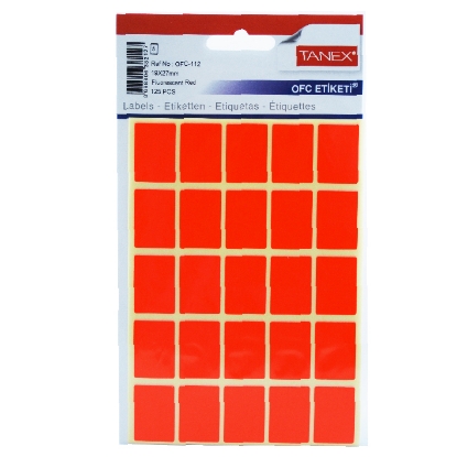 Picture of HANDWRITING LABEL TANEX ORANGE 27 × 19 MM 5 SHEETS A5 / 25 MODEL OFC-112 
