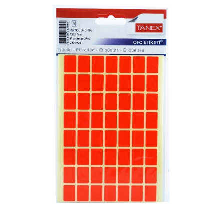 Picture of HANDWRITING LABEL TANEX ORANGE 5 SHEETS 17 × 12 MM MODEL OFC-106 