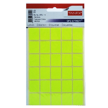 Show details for  Handwriting label, Yellow Rectangular 5 Sheets A5, 30 labels 23 x 19 mm- Tanex OFC-111 Picture of  Handwriting label, Yellow Rectangular 5 Sheets A5, 30 labels 23 x 19 mm- Tanex OFC-111