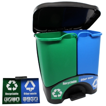 显示明细 双踏板塑料垃圾桶,带盖,Mintra型号52944 图片 双踏板塑料垃圾桶,带盖,Mintra型号52944