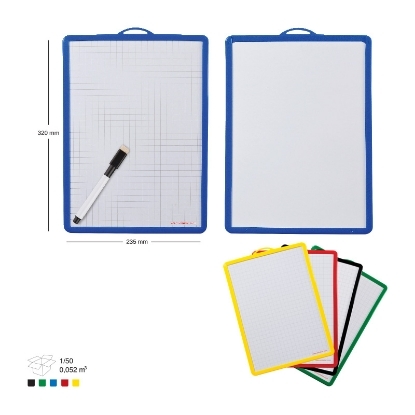 Picture of Plastic kids board, Blue and White + Pen 23.5 x 32.3 cm 150 gm - Ark 4721