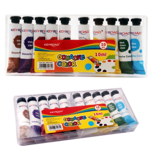 Picture of  Gouache Tubes 10 Colors x 10ml Box Keyroad Model KR971601