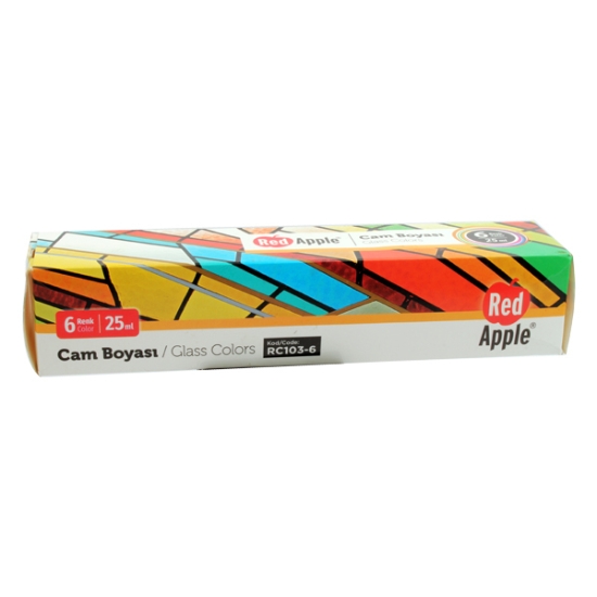 Bild von Glasfarbbox 25 ml 6 Farben - Roter Apfel RC1036