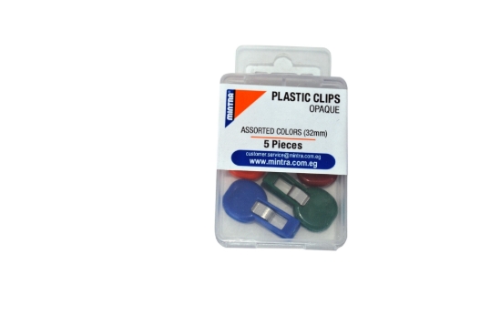 Imagen de علبة بلاستيك دبوس كلبس منترا - الوان سادة 32 ملم - عبوة 5 دبوس - موديل 96947