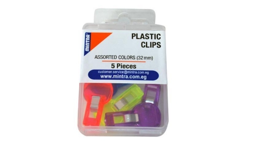 Picture of Mintra Clear Colors 38mm Plastic Pin Clip Box Pack of 5 Pins - Model 95885