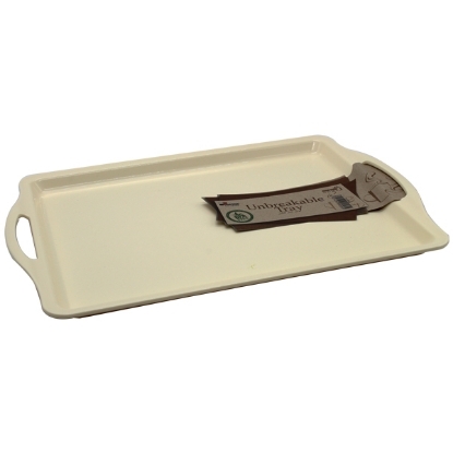 Picture of Plastic Rectangular Serving Tray, Beige 28x36 cm - Mintra