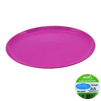 Picture of Plastic Round Serving Plate Fuchsia 14 Inch - Mintra Home 03547