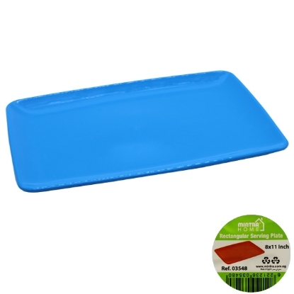 Picture of Plastic Rectangular Serving Plate Blue 8 x 11 Inch - Mintra Home 03548