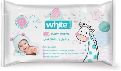 Picture of Wet wipes for kids 20 wet wipes white