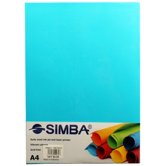 Picture of Color Copy Paper Pack - 100 Sheets Sky Blue - A4 - Simba