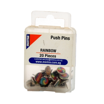 Show details for Mintra Office Pins Plastic Box Rainbow Colors - 20 Pins Model 95477 Picture of Mintra Office Pins Plastic Box Rainbow Colors - 20 Pins Model 95477