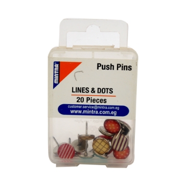Show details for Push Pins for Board 20 pcs (LINES&DOTS) Mintra Model 95481 Picture of Push Pins for Board 20 pcs (LINES&DOTS) Mintra Model 95481