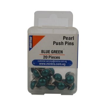 Show details for Mintra Office Pins Plastic Box - Pearl Turquoise Green - 20 Pins Model 95661 Picture of Mintra Office Pins Plastic Box - Pearl Turquoise Green - 20 Pins Model 95661