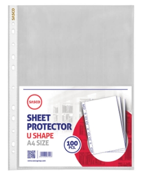 Show details for Paper Holder40 Micron Transparent Color A4 U Shape - Sasco Picture of Paper Holder40 Micron Transparent Color A4 U Shape - Sasco