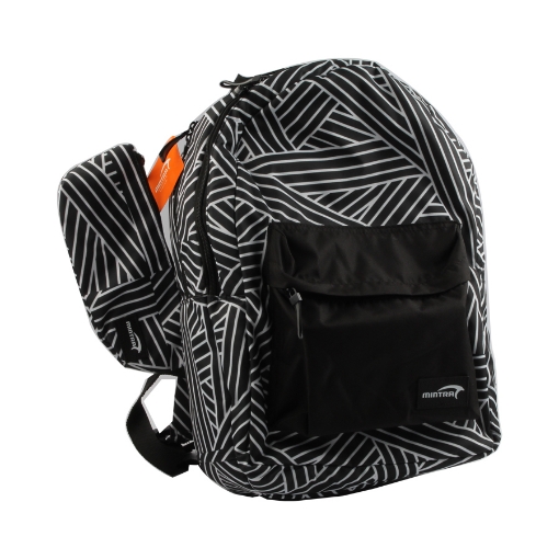 Picture of MITRA SCHOOL BACK BAG 24 L 3 POCKETS + LAPTOP POCKET + PENCIL CASE PRINTED B & W Roads