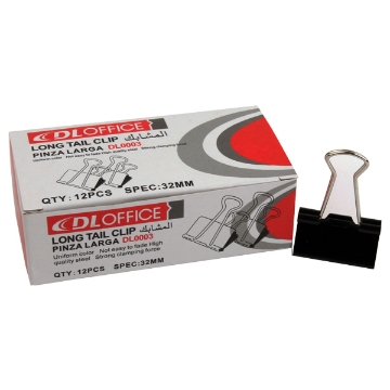 Agrandir l'image de Boîte de 12 pinces à binder noires 32 ml - DL Office DL0005 Image de Boîte de 12 pinces à binder noires 32 ml - DL Office DL0005