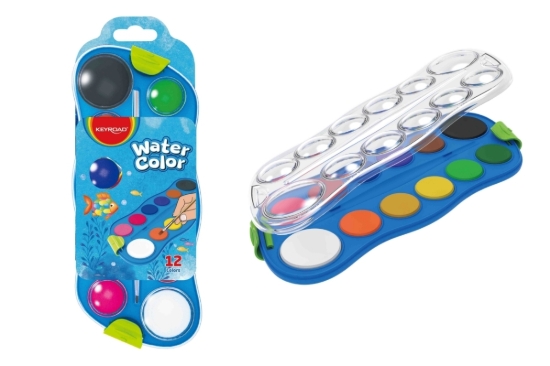 Picture of Watercolor Cake Set, 12 Colors + Brush – Keyroad Model KR971695