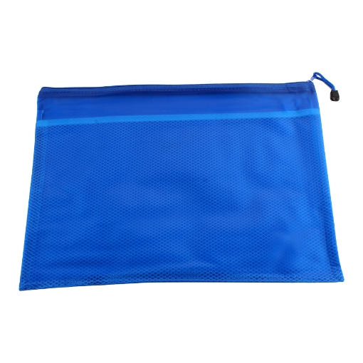 Picture of Plastic Zipper Folder with Mesh Divider Blue B4 - Simba