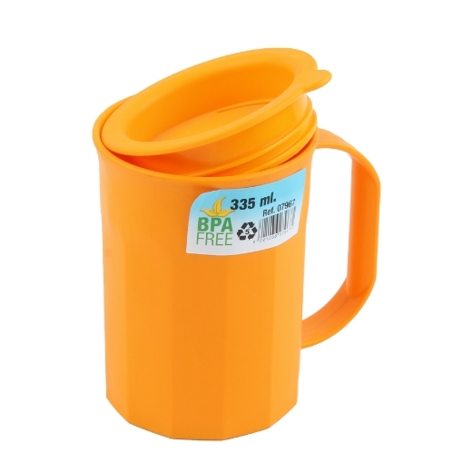 Picture of Cup Unbreakable 335 ml with handle and cap Model 07967