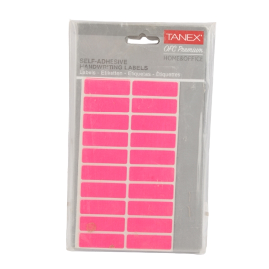 Image de Étiquettes de bureau roses 5 feuilles A5 - 20 étiquettes/feuille 40 * 13 mm - Tanex OFC108