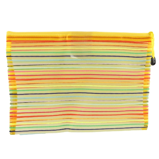 Picture of Striped Smash Zipper Case, Yellow A4 - Simba QCD