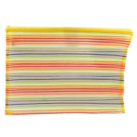 Picture of حافظة بلاستيكية بسوستة سماش أصفر مقلم  A3 سيمبا - QCD