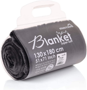 Show details for Microfiber Blanket 180 x 130 cm gray – Mintra  Picture of Microfiber Blanket 180 x 130 cm gray – Mintra