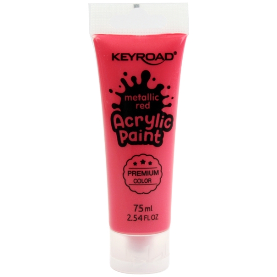 Imagen de Pintura Acrílica Metálica Roja 75 ml Keyroad KR972208