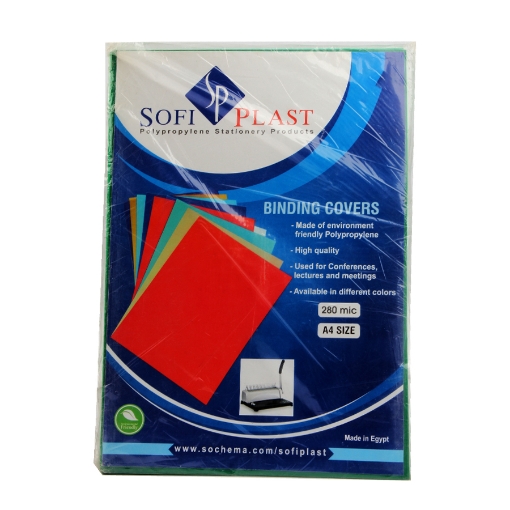 Image de Pack de 50 couvertures de reliure A4 vertes 280 microns - Sofi Plast