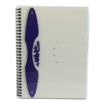 Picture of UNIVERSITY NOTEBOOK SMOOTH MINTRA WIRED 100 PAPERS LINED PLASTIC COVER 26 × 19 CM