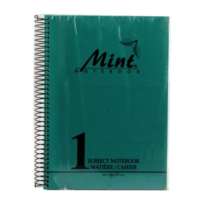 Picture of UNIVERSITY NOTEBOOK MINTRA ONE SUBJECT WIRED 192 PAPERS GREEN LINED PLASTIC COVER A4
