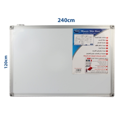 Picture of MAGNETIC WHITE BOARD SIMBA DOUBLE SIDED LDF WOOD FILL + METAL STAND 120 × 240 CM MODEL E72412