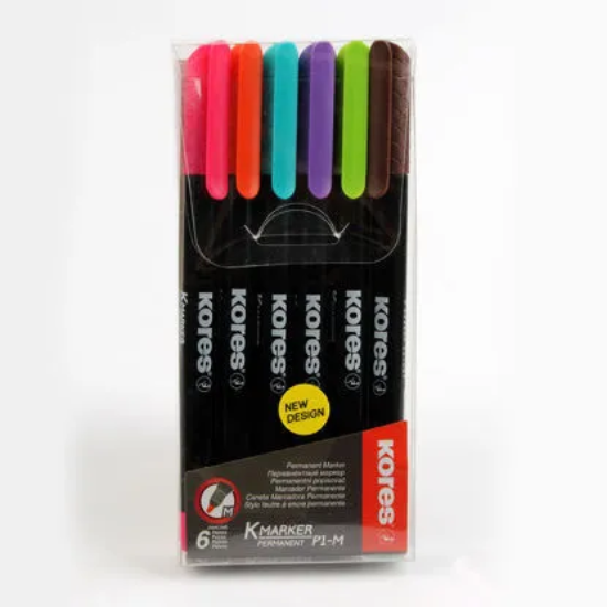 Picture of Marker pen set 6 colors Parnment fine tip kores Model P1M22146