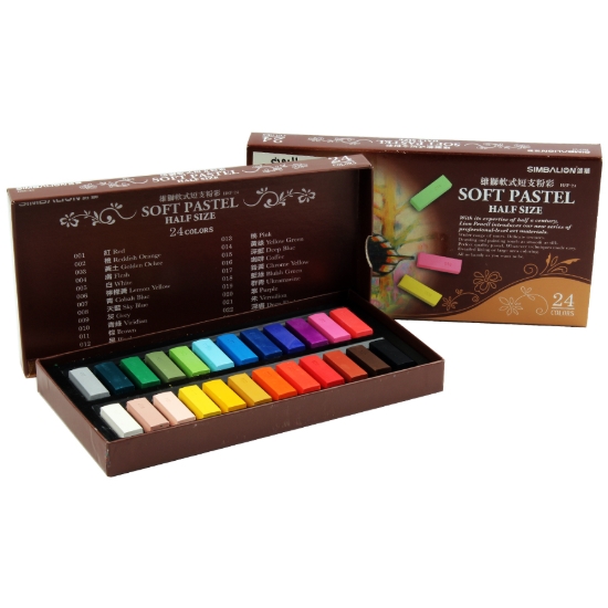 Bild von Weiche Pastellfarben Halbgröße 24 Farben - Simbalion 01SHP-24