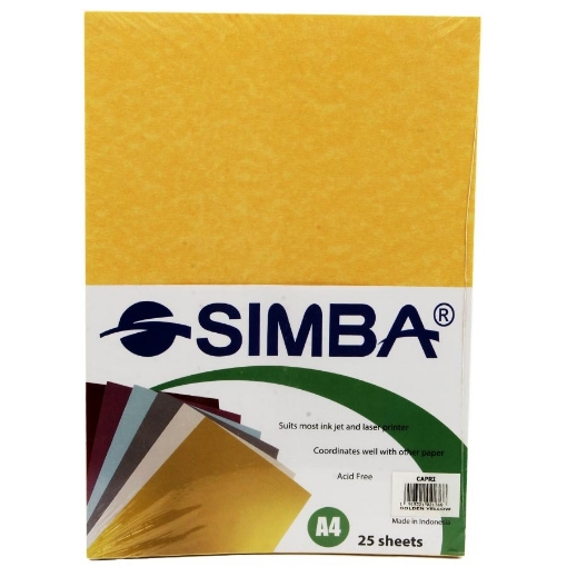 Picture of Copy Paper Pack 25 Sheets Golden Yellow 210gsm A4 – Simba CAPRI